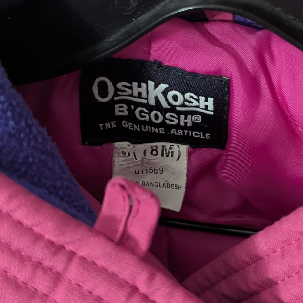 Vtg Oshkosh B'Gosh pink floral embroidered snow suit